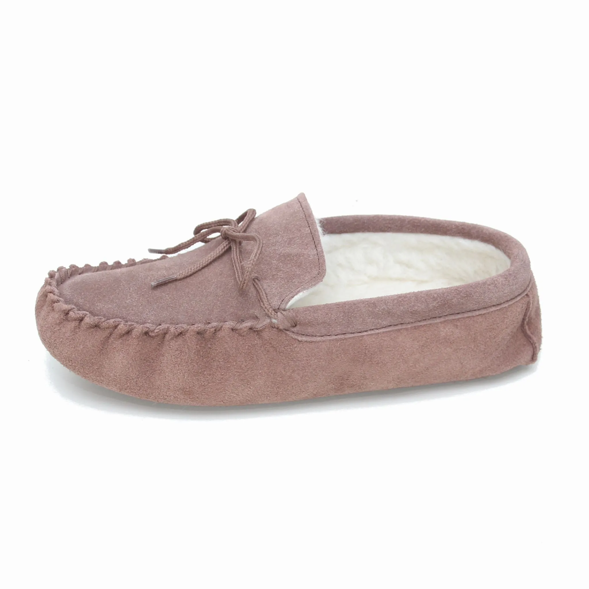 Ladies 'Taylor' Lambswool Moccasin with Soft Sole - Camel