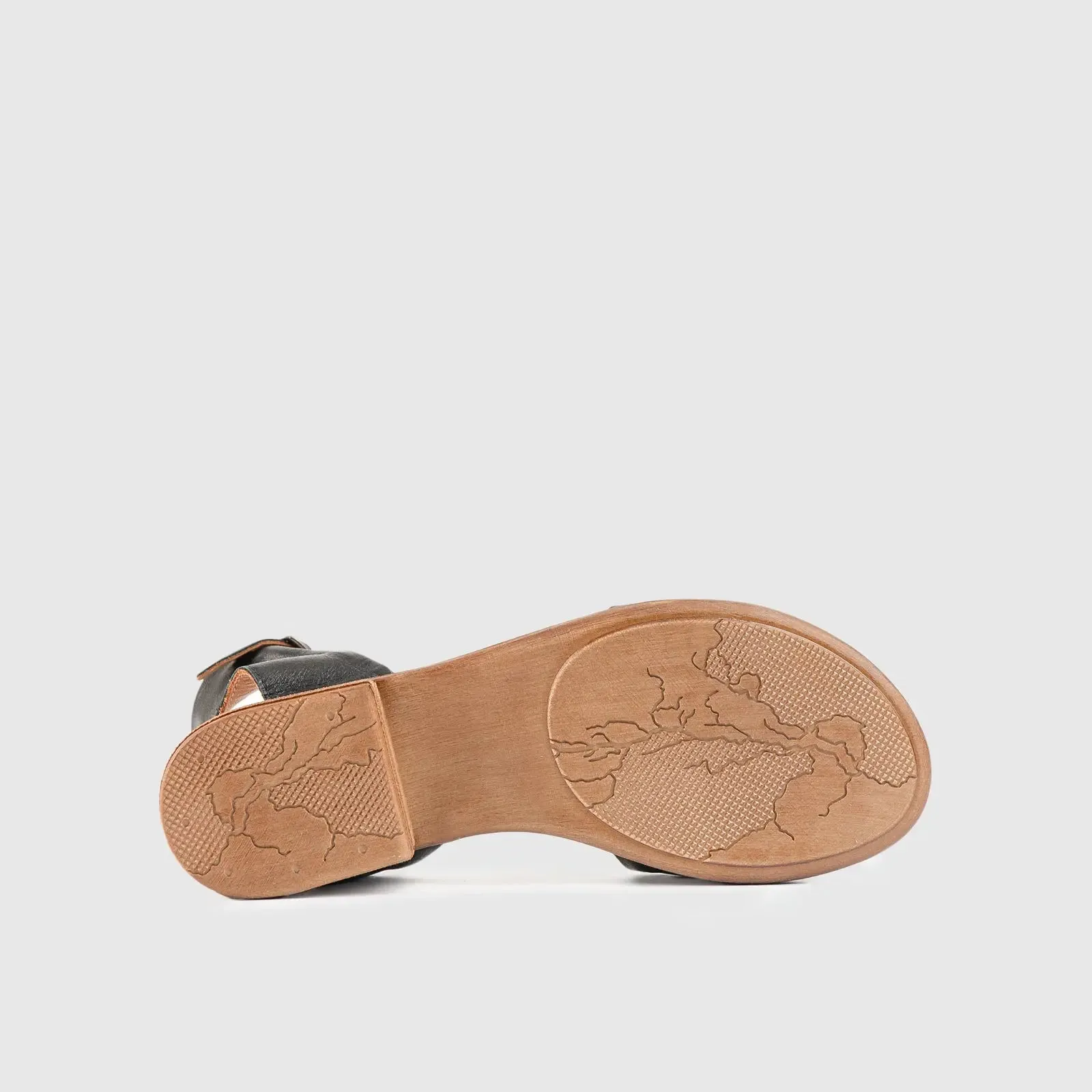 Leather Flat Comfort Sandals Black 8543