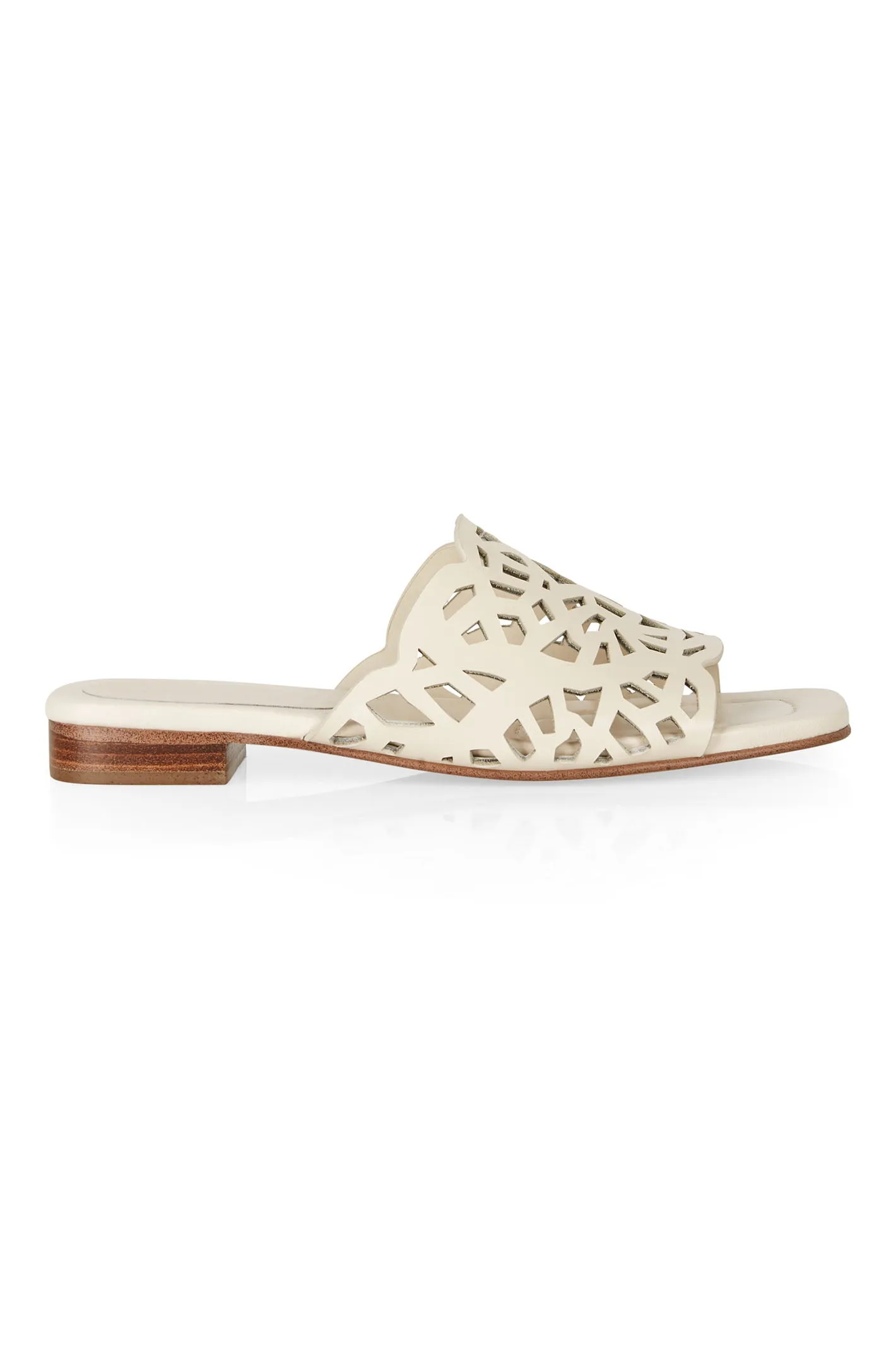 Marc Cain WB SG.16 L24 100 Cream Laser Cut Slider Sandals