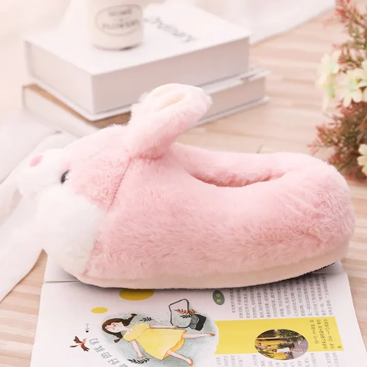 Pink Bunny Plush Slippers