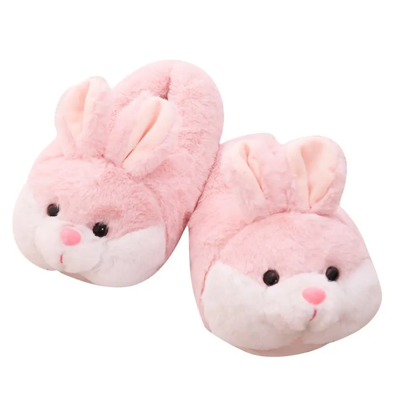 Pink Bunny Plush Slippers