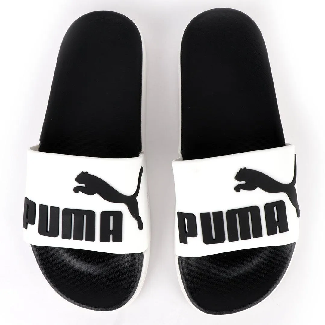PM Royalcut Comfort Black And White Rubber Sole Men's Slide