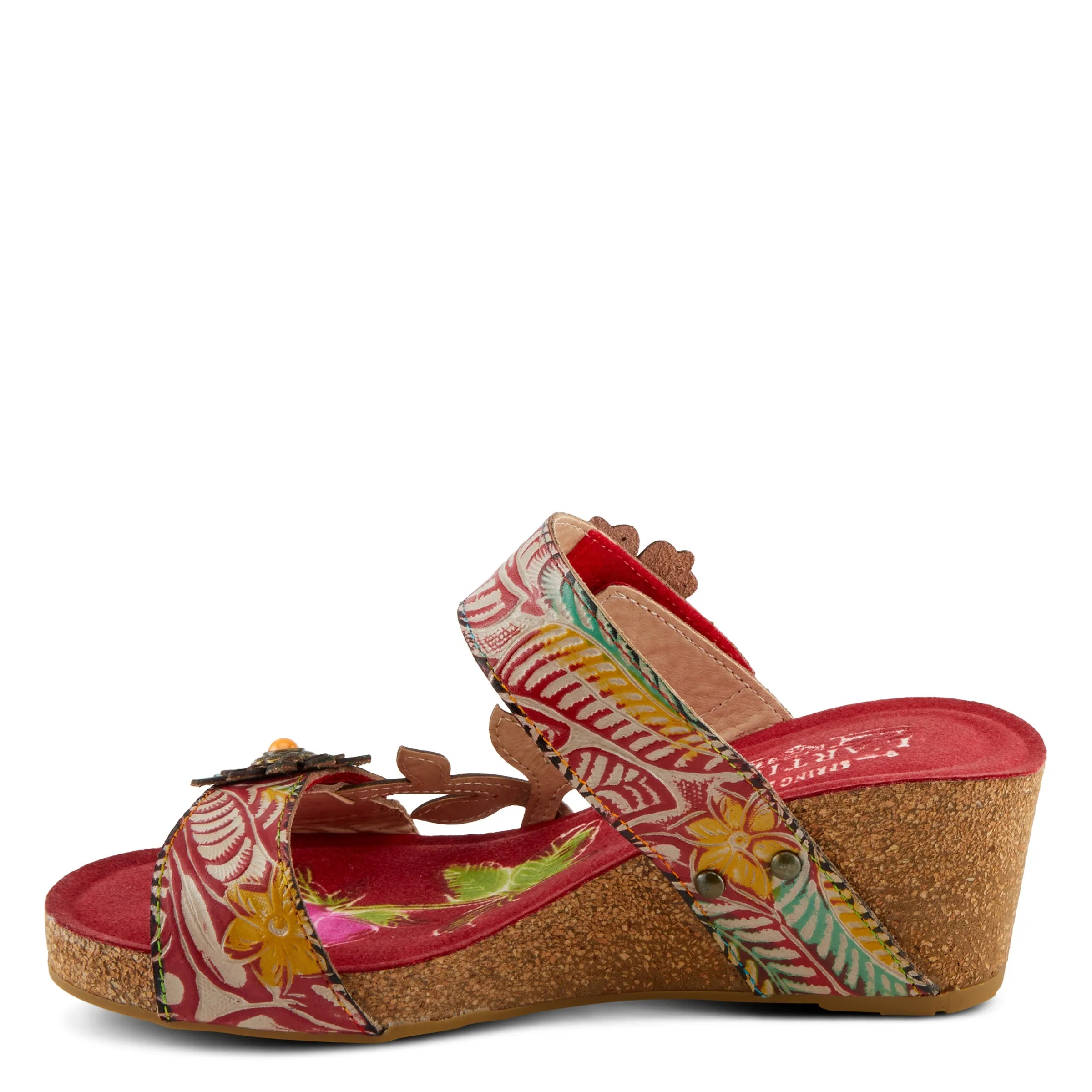 Spring Step Shoes  L'Artiste Moai Sandals Women's Floral Leather