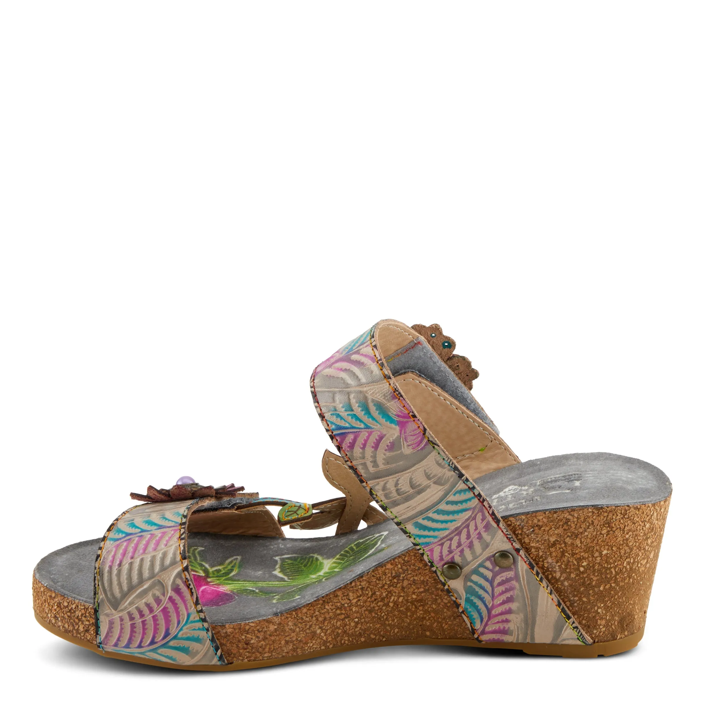 Spring Step Shoes  L'Artiste Moai Sandals Women's Floral Leather