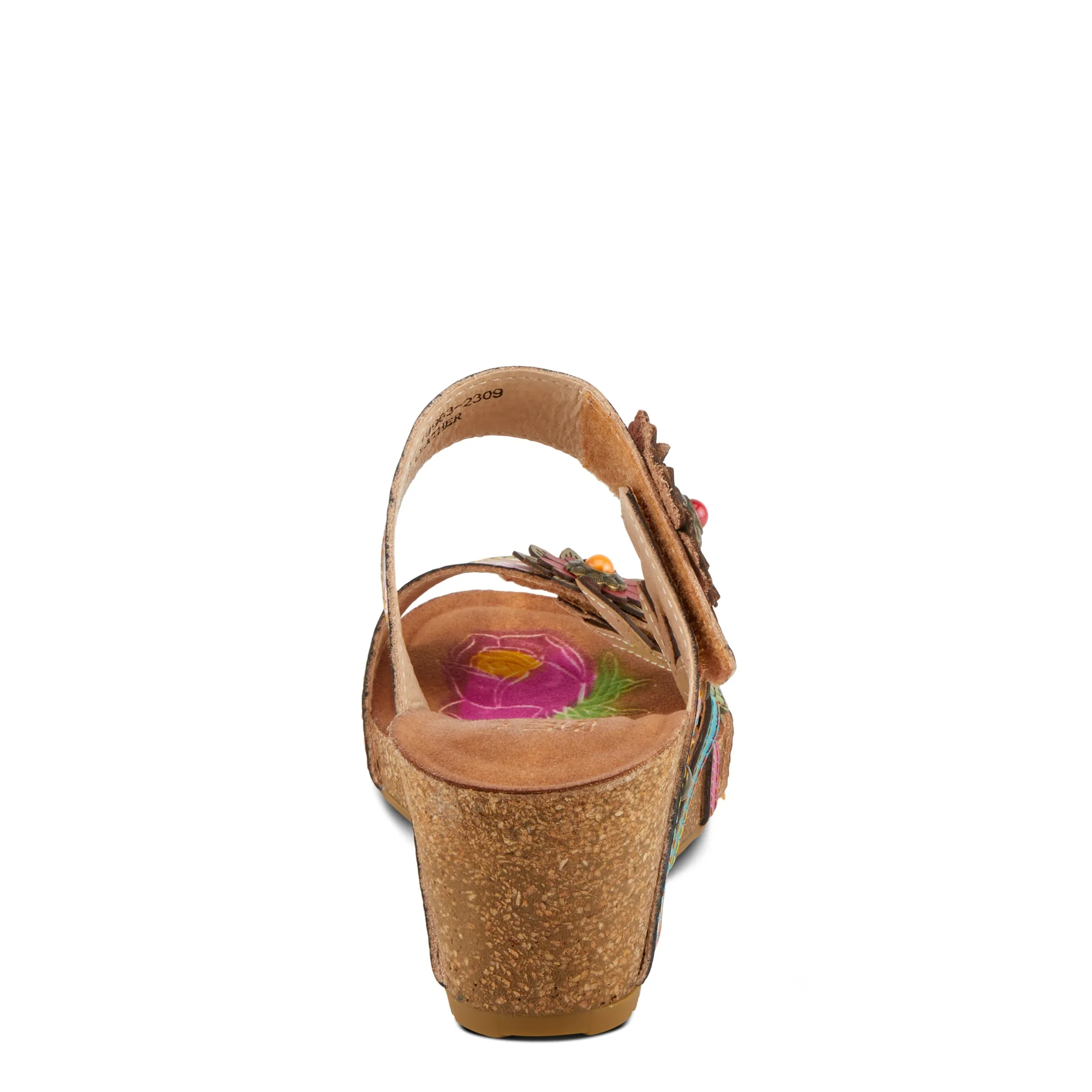 Spring Step Shoes  L'Artiste Moai Sandals Women's Floral Leather