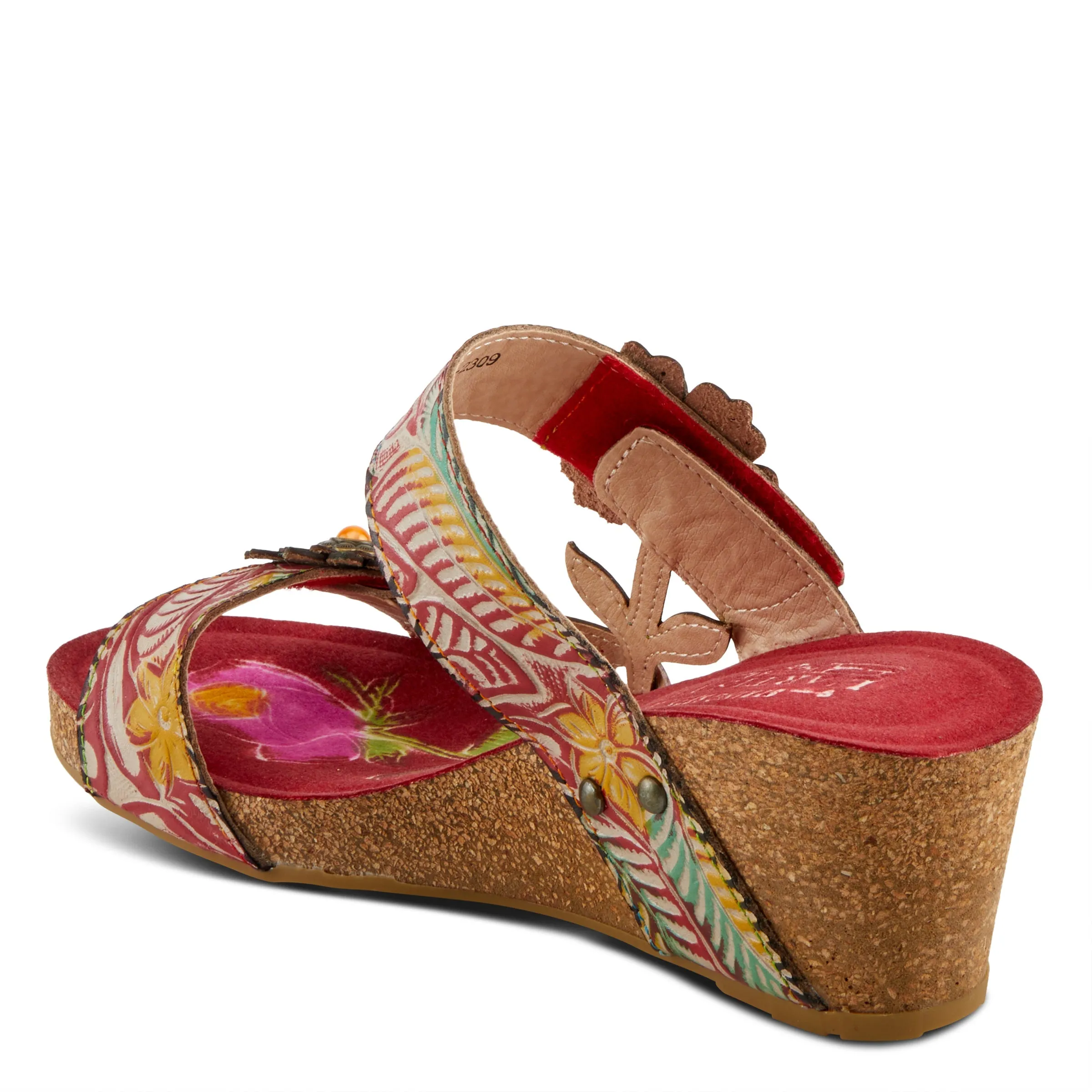 Spring Step Shoes  L'Artiste Moai Sandals Women's Floral Leather