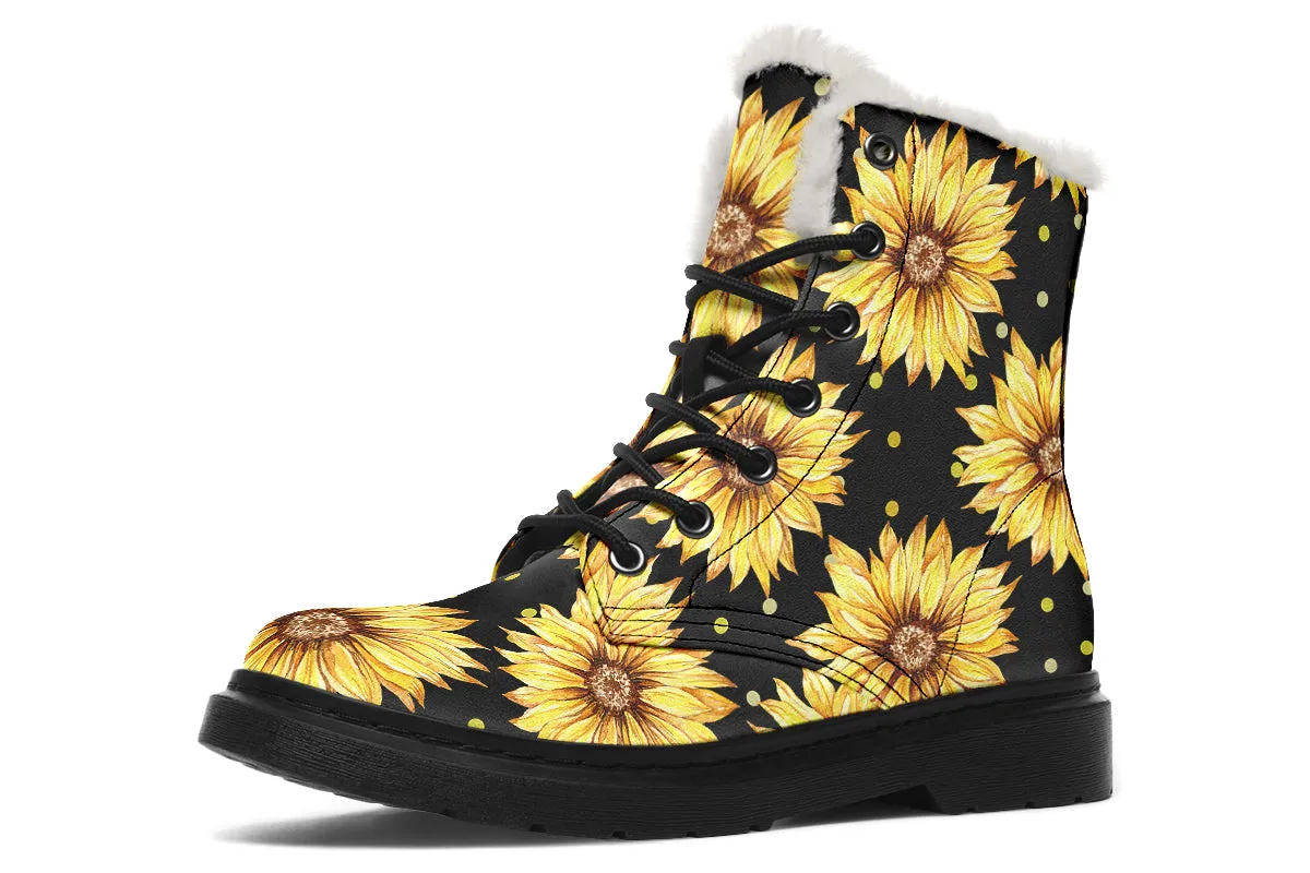 Sunflowers Faux Fur Boots
