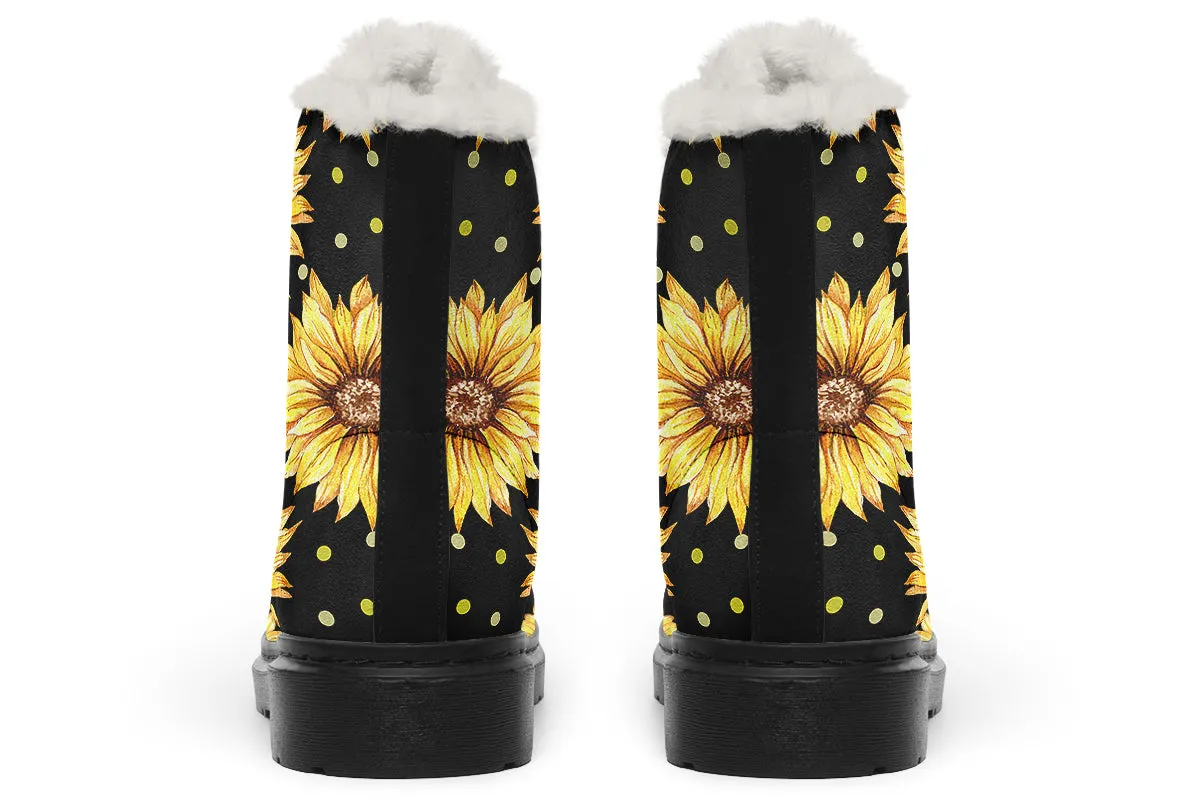 Sunflowers Faux Fur Boots