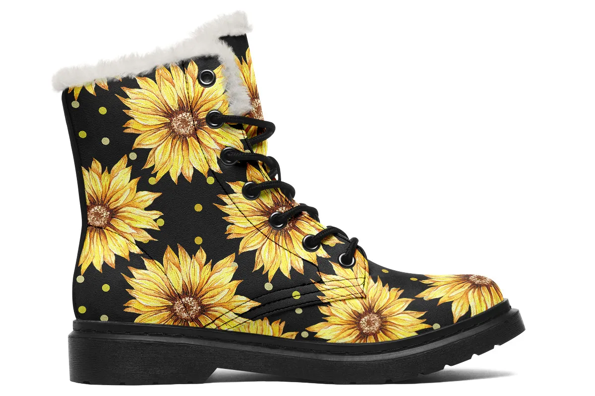 Sunflowers Faux Fur Boots