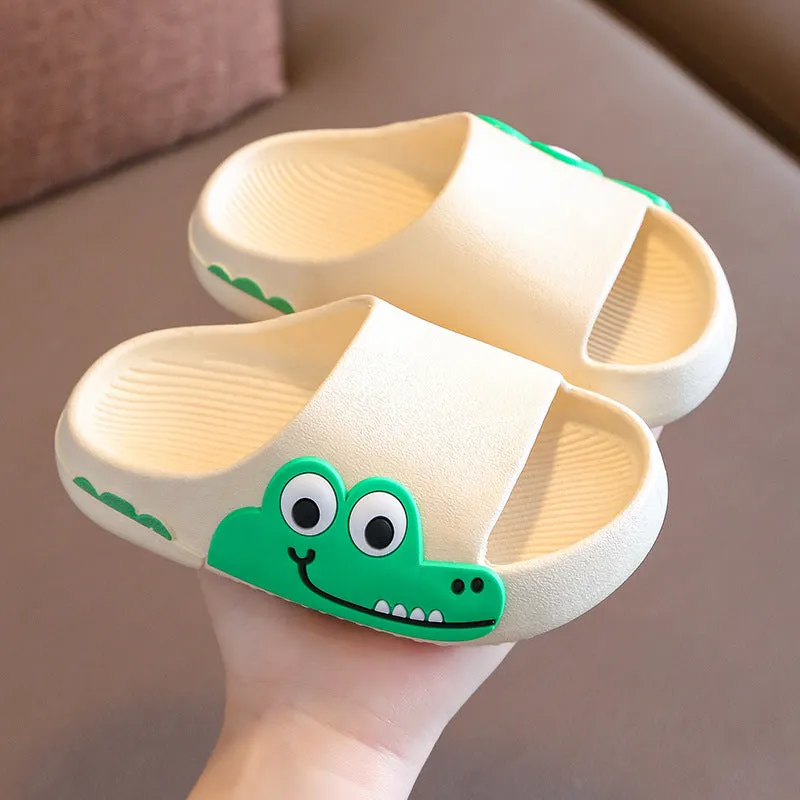 Wholesale Kids Cartoon Crocodile Non-slip Soft Sole Slippers