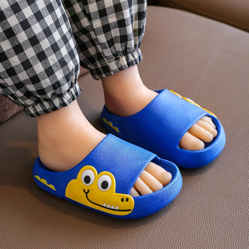 Wholesale Kids Cartoon Crocodile Non-slip Soft Sole Slippers
