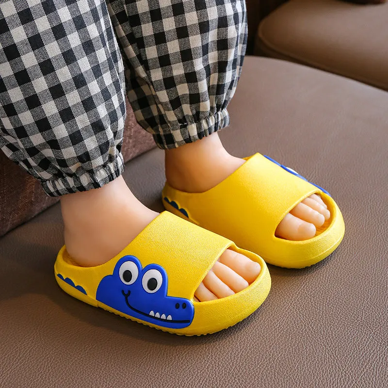 Wholesale Kids Cartoon Crocodile Non-slip Soft Sole Slippers