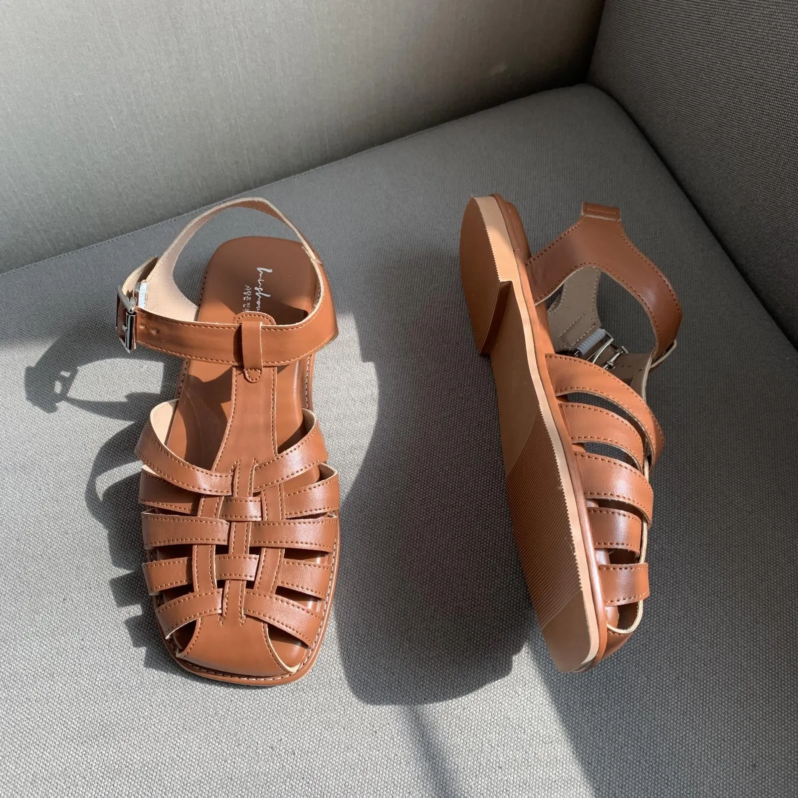 xiangtuibao  Retro Woman Shoes Clear Heels Closed Toe Sandals Shallow Mouth Suit Female Beige  Summer Breathable Original Comfort Girls L