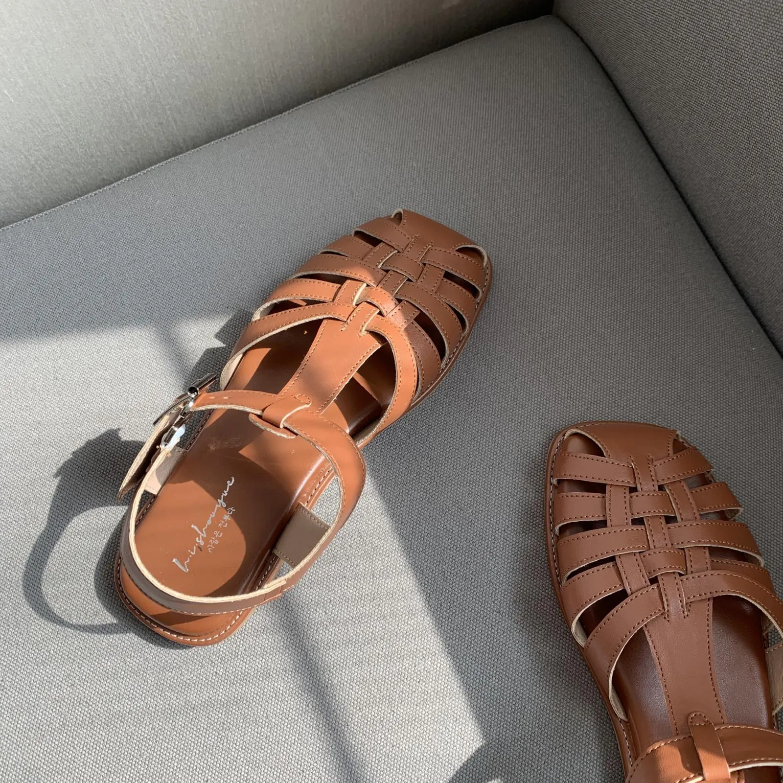 xiangtuibao  Retro Woman Shoes Clear Heels Closed Toe Sandals Shallow Mouth Suit Female Beige  Summer Breathable Original Comfort Girls L
